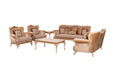 European Furniture - Fantasia 3 Piece Luxury Living Room Set in Antique Beige with Dark Gold Leaf - 40017-S2C - GreatFurnitureDeal