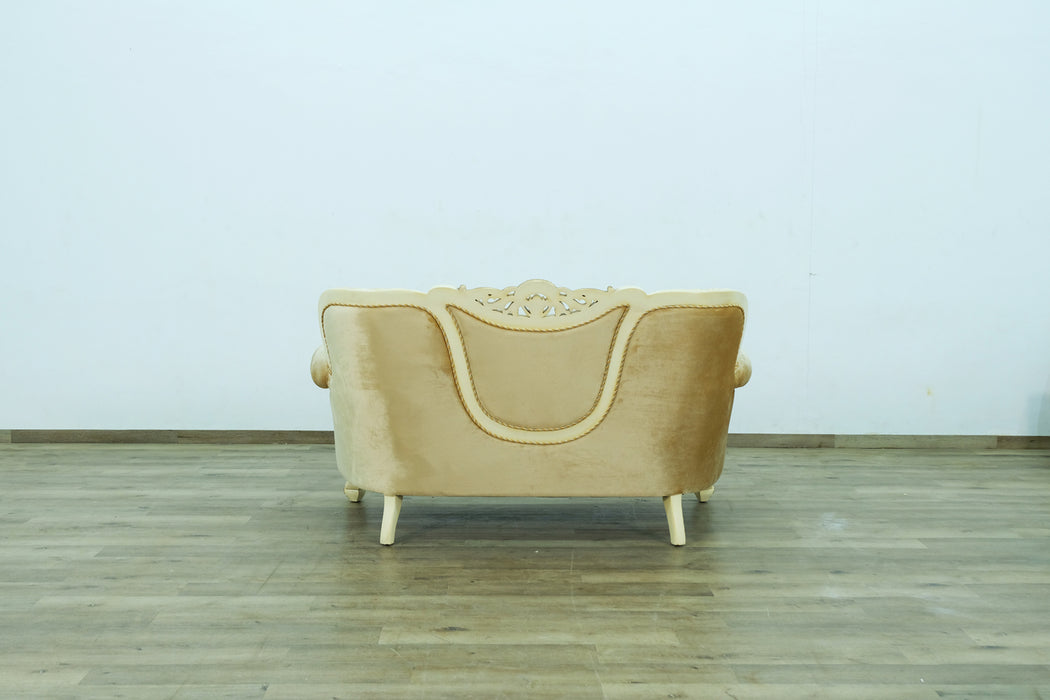 European Furniture - Fantasia 4 Piece Living Room Set in Gold-Off White - 40015-4SET - GreatFurnitureDeal