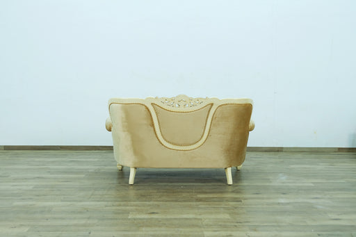 European Furniture - Fantasia Loveseat in Gold-Off White - 40015-L - GreatFurnitureDeal