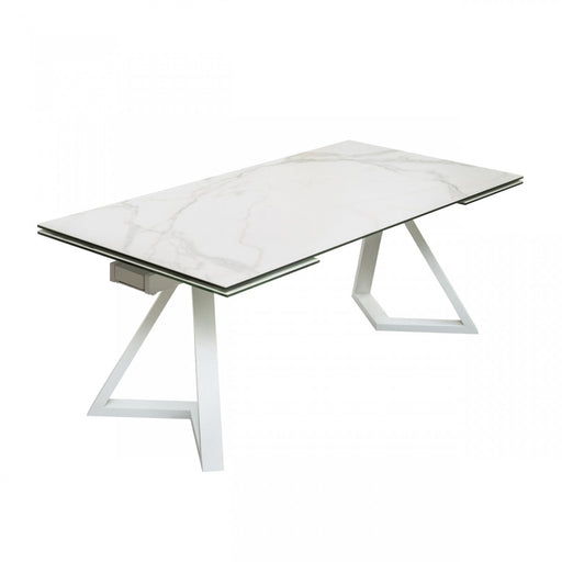 VIG Furniture - Modrest Farrell Modern White Ceramic Extendable Dining Table - VGYFDT8765-3C-WHT-DT - GreatFurnitureDeal