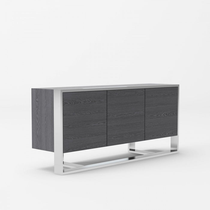 VIG Furniture - Modrest Fauna - Modern Elm Grey & Stainless Steel Buffet - VGBBBN-2M-GRY-BUF - GreatFurnitureDeal