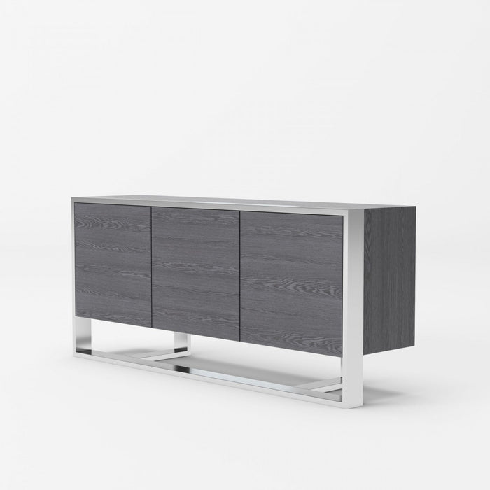 VIG Furniture - Modrest Fauna - Modern Elm Grey & Stainless Steel Buffet - VGBBBN-2M-GRY-BUF