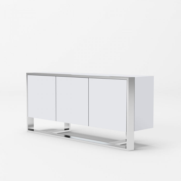 VIG Furniture - Modrest Fauna - Modern White High Gloss & Stainless Steel Buffet - VGBBBN-2M-WHT-BUF