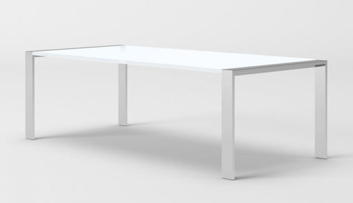 VIG Furniture - Modrest Fauna - Modern White High Gloss & Stainless Steel Chrome Dining Table - VGBBBN-2T-WHT-DT - GreatFurnitureDeal