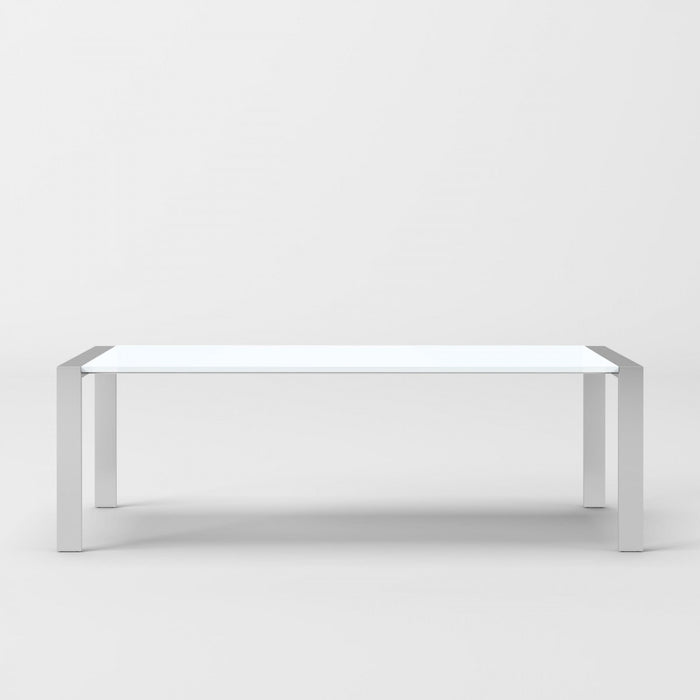 VIG Furniture - Modrest Fauna - Modern White High Gloss & Stainless Steel Chrome Dining Table - VGBBBN-2T-WHT-DT