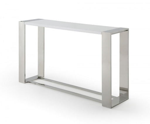 VIG Furniture - Modrest Fauna - Modern White High Gloss & Stainless Steel Console Table - VGBBBN-2X-CT-WHT - GreatFurnitureDeal
