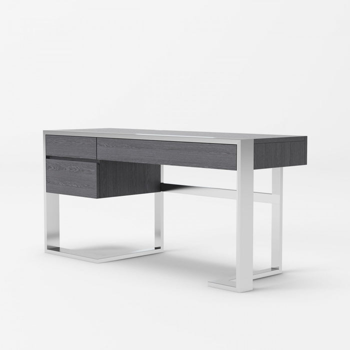 VIG Furniture - Modrest Fauna - Modern Elm Grey & Stainless Steel Desk - VGBBBN-2DK-GRY-DESK