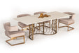 VIG Furniture - Modrest Faye Modern White Concrete & Antique Brass Dining Table - VGLBCHAR-DT220 - GreatFurnitureDeal