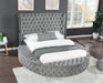 GFD Home - Hazel Queen Size Tufted Storage Bed made with Wood in Gray - GreatFurnitureDeal