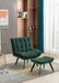 GFD Home - Modern Soft Velvet Fabric Material Large Width Accent Chair Leisure Chair Armchair TV Chair Bedroom Chair With Ottoman Black Legs For Indoor Home And Living Room,Dark Green - GreatFurnitureDeal
