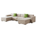 GFD Home - Modular U Shape Sectional Fabric Sofa (Beige) - GreatFurnitureDeal