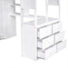 GFD Home - Twin Size Loft Bed with Wardrobe and Drawers, attached Desk with Shelves, White - GreatFurnitureDeal