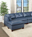 GFD Home - Genuine Leather Ink Blue Tufted 6pc Sectional Set 2x Corner Wedge 2x Armless Chair 2x Ottomans Living Room Furniture Sofa Couch - GreatFurnitureDeal