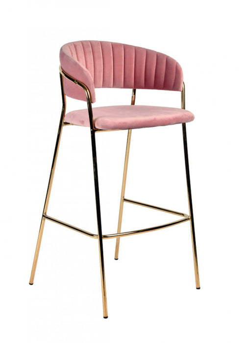 VIG Furniture - Modrest Brandy Modern Pink Fabric Bar Stool (Set of 2) - VGFH-FDC7052-PNK