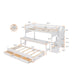GFD Home - Stairway Twin XL Loft Bed with Twin Size Trundle and 3 Drawers, Storage, Desk, White - GreatFurnitureDeal