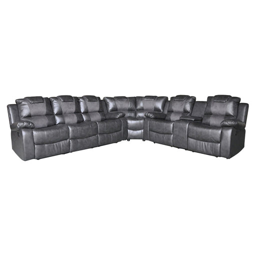 Myco Furniture - Felton Black Bonded Leather Reclining Sectional - FE200W-BK - GreatFurnitureDeal