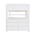 GFD Home - Full size Loft Bed with Drawers and Desk, Wooden Loft Bed with Shelves - White(OLD SKU:LT000529AAK) - GreatFurnitureDeal