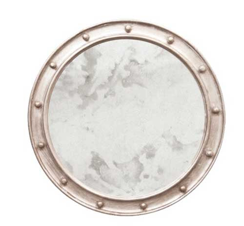 Worlds Away - Federal Round Mirror In Silver - FEDERAL S - GreatFurnitureDeal