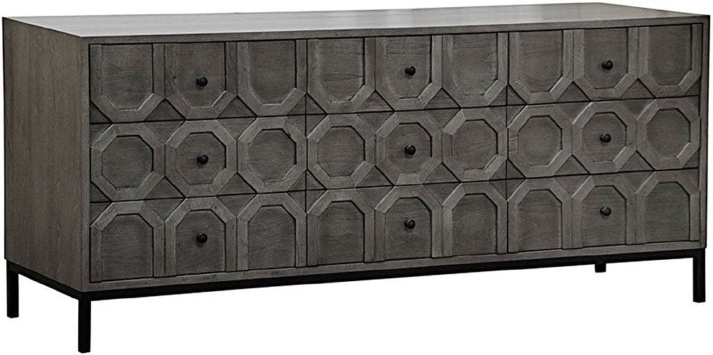 CFC Furniture - Hadley 9 Drawer Buffet, Walnut-Steel - FF100 - GreatFurnitureDeal