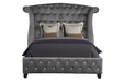 GFD Home - Sophia King Bed 4 Piece Gray - GreatFurnitureDeal