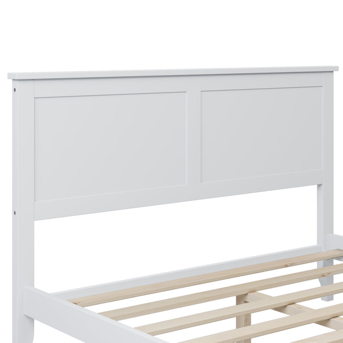 GFD Home - White Solid Wood 5 Pieces Full Bedroom Sets(bed+nightstand*2+chest+dresser）NEW - GreatFurnitureDeal