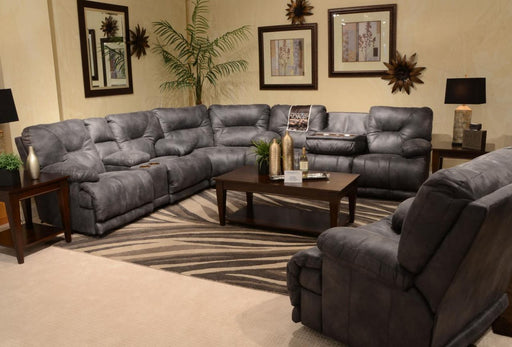 Catnapper - Voyager 3 Piece Power Lay Flat Sectional Sofa Set in Slate - 643845-SLATE-SECTIONAL - GreatFurnitureDeal