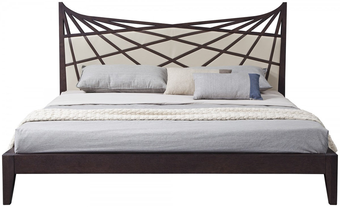 VIG Furniture - Modrest Prism Modern Brown & Beige Bonded Leather Bed - VGWCC585A