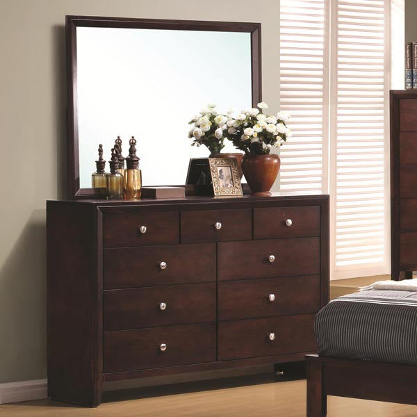 Coaster Furniture - Serenity 9 Drawer Dresser and Rectangular Mirror Combination - 201973-4