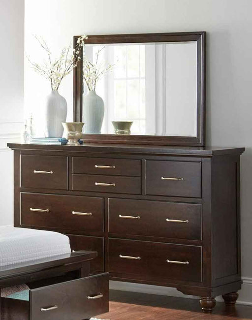 Myco Furniture - Grayson Dresser with Mirror in Dark Brown - GR700-DR-M - GreatFurnitureDeal