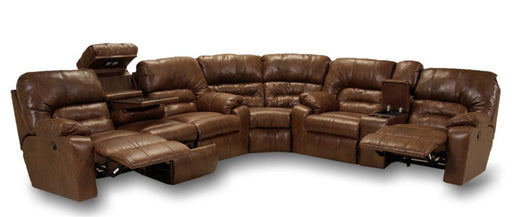 Franklin Furniture - Dakota 3 Piece Power Sectional w-Lumbar Massage, Frosty Fridge and USB in Smokey - 5963945-5963483-59699-SMOKEY
