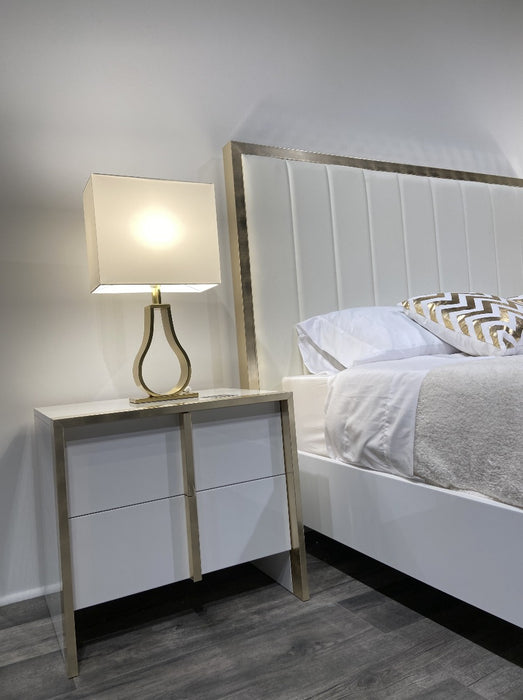 J&M Furniture - Fiocco 3 Piece Eastern King Bedroom Set in Gold Leaf - 17454EK-3SET