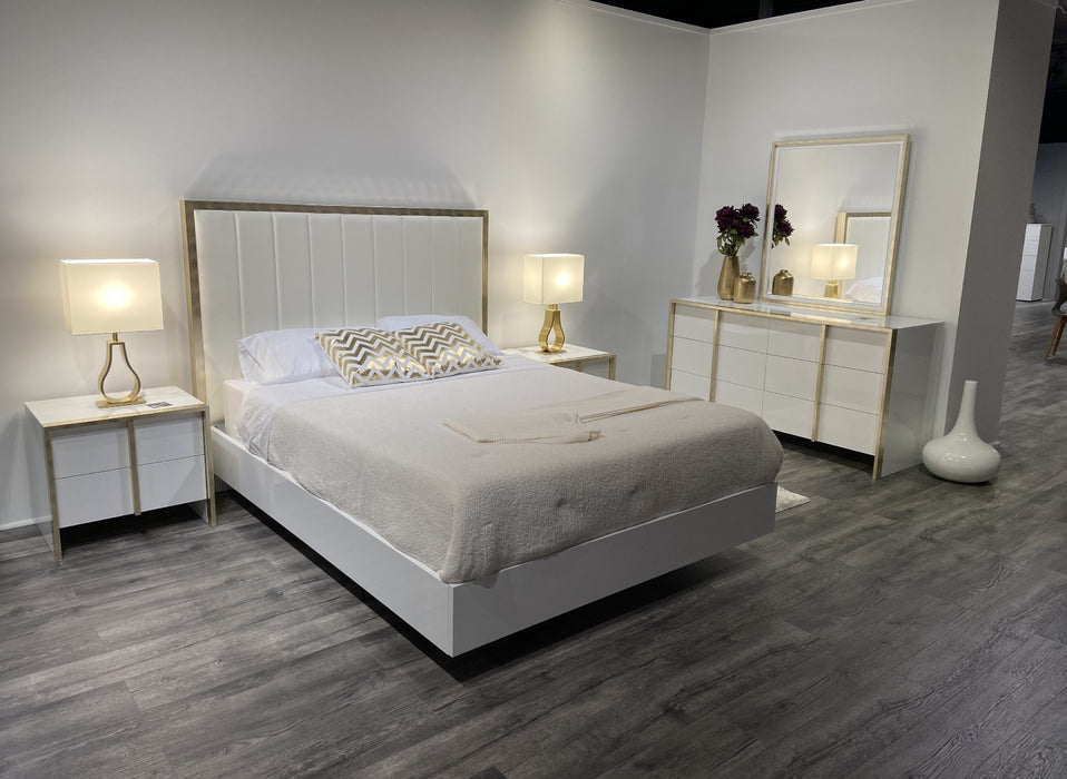 J&M Furniture - Fiocco 3 Piece Eastern King Bedroom Set in Gold Leaf - 17454EK-3SET