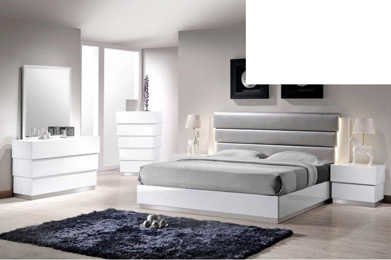 Mariano Furniture - Florence White Laquer 3 Piece California King Bedroom Set - BMFLORENCE-CK-3SET