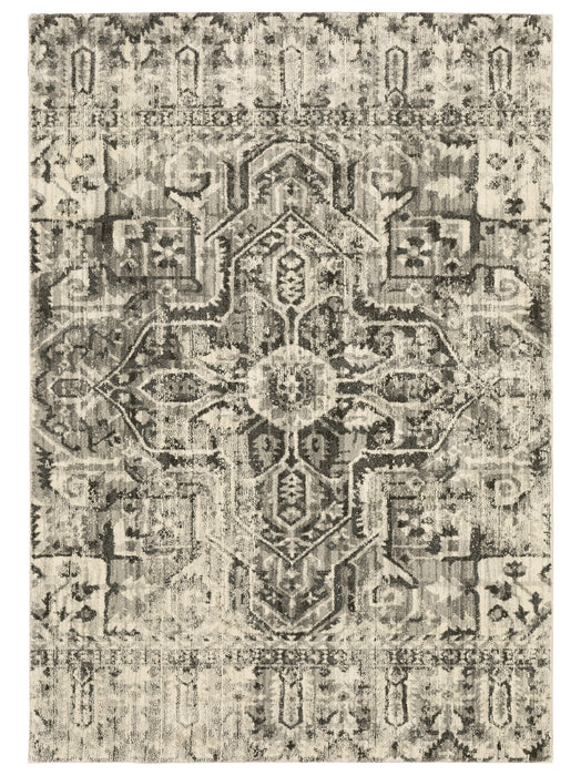 Oriental Weavers - Florence Charcoal/ Ivory Area Rug - 4333W - GreatFurnitureDeal