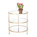 Worlds Away - 3-Tier Gold Leaf Table w. Mirrored Shelves - FN3TGM
