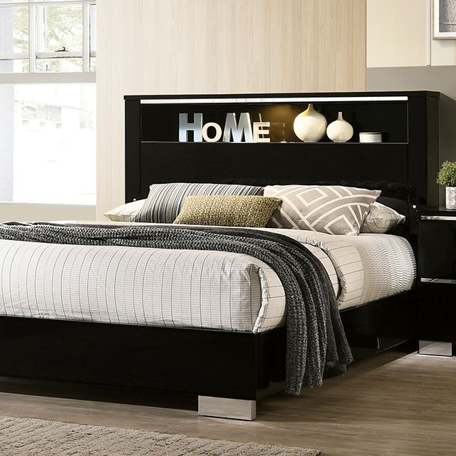 Furniture of America - Carlie Eastern King Bed in Black - FOA7039-EK