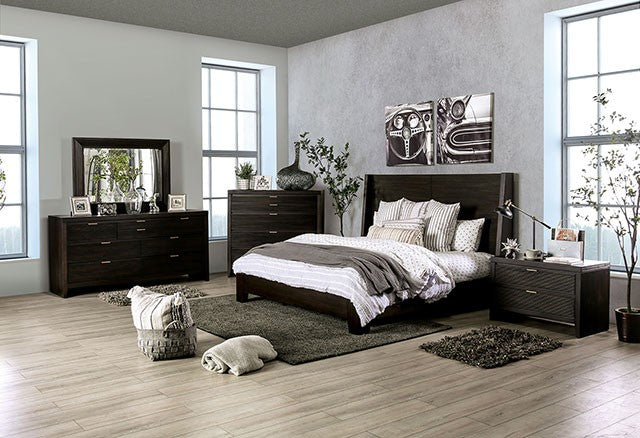 Furniture of America - Laurentian 5 Piece California King Bedroom Set In Dark Walnut - FOA7514-CK-5SET - GreatFurnitureDeal