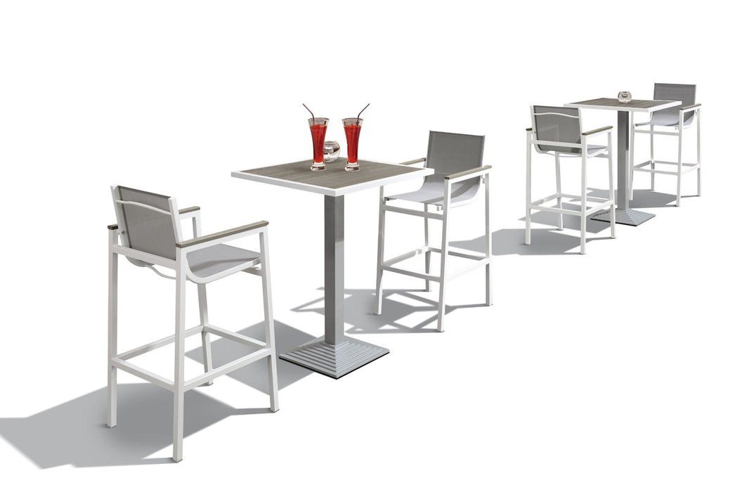 VIG Furniture - Renava Gulf Outdoor White & Grey Bar Table Set - VGGEFP0306