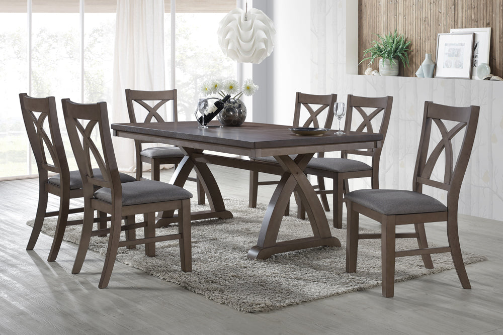 Myco Furniture - Fairmont 7 Piece Dining Table Set in Gray Wash - FR210-T-7SET - GreatFurnitureDeal