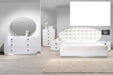 Mariano Furniture - France High Gloss White Laquer 6 Piece Eastern King Bedroom Set - BMFRANCE-EK-6SET