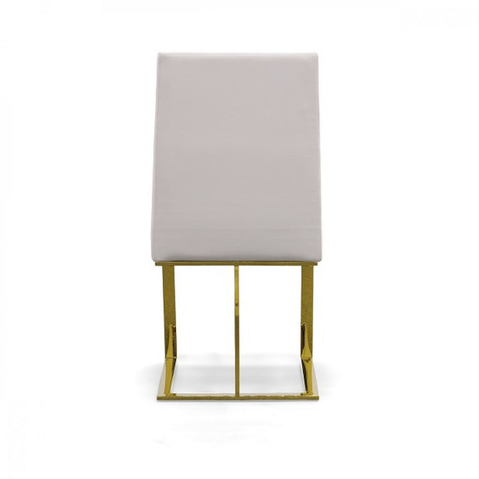 VIG Furniture - Modrest Frankie Contemporary White & Gold Dining Chair - VGGAGA-6917CH-WHT