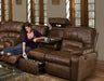 Franklin Furniture - Dakota Reclining Sofa with Drop Down Table-Light and Drawer In Smokey - 59639 - GreatFurnitureDeal