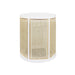 Worlds Away - Freya Cane Side Table With Matte White Lacquer Wood Frame - FREYA WH - GreatFurnitureDeal