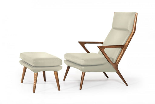 VIG Furniture - Modrest Fulton Modern Beige Lounge Chair & Ottoman - VGCSLC-17050-BG-CH - GreatFurnitureDeal