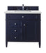 James Martin Furniture - Brittany 36" Victory Blue Single Vanity w/ 3 CM Ethereal Noctis Quartz Top - 650-V36-VBL-3ENC - GreatFurnitureDeal
