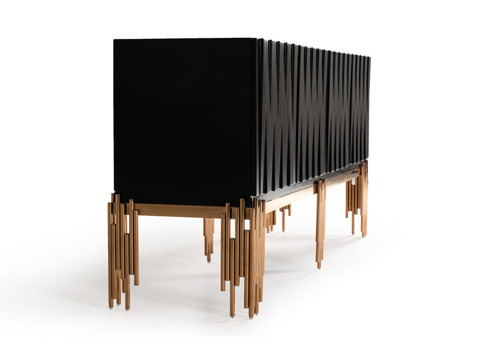 VIG Furniture - Modrest Token Modern Black & Rosegold Buffet - VGVCG816