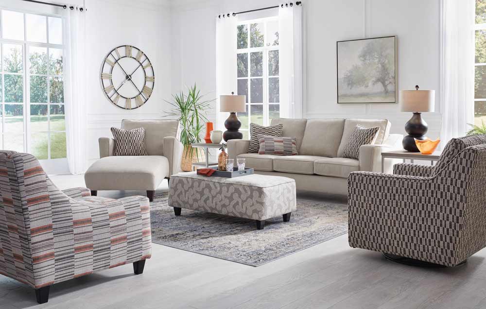Southern Home Furnishings - Stanley Sofa in Sandstone - 3005-00KP Stanley Sandstone Sofa