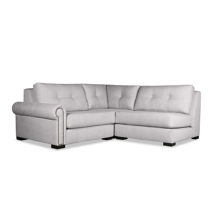 Nativa Interiors - Sylviane Buttoned Modular L-Shaped Sectional Mini Left Arm Facing 83" Off White - SEC-SYLV-BTN-CL-AR5-3PC-PF-WHITE - GreatFurnitureDeal
