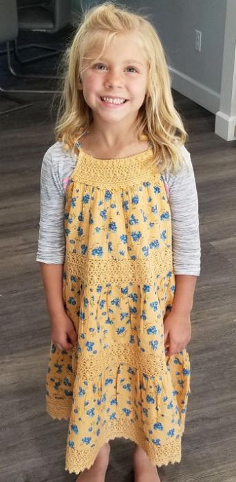 Peek Kids Penelope Floral & Lace Tiered Dress - S (6-7)
