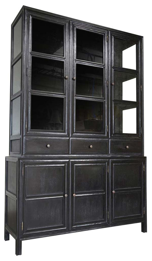NOIR Furniture - Colonial Hutch in Hand Rubbed Black - GARM119HB - GreatFurnitureDeal